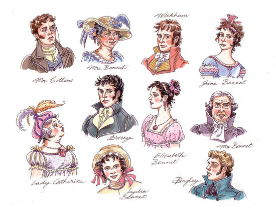 Resultado de imagen de pride and prejudice characters