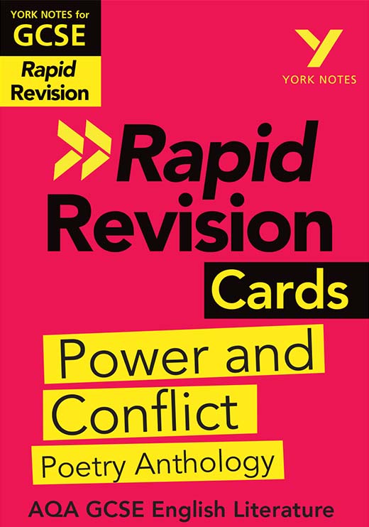 York Notes Power and Conflict Poetry Anthology: AQA Rapid Revision Cards (Grades 9-1) GCSE Book Cover
